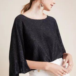Anthropologie Alicia Shimmer Pullover Navy Size XS